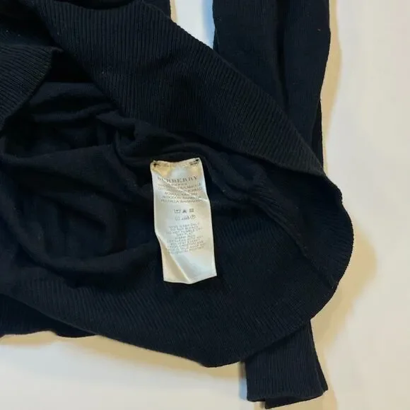 BURBERRY Knit Cotton Long Sleeve SWEATER SHIRT Sz Mens L Black - Picture 5 of 5